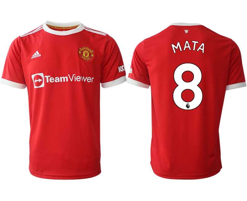 Men 2021-2022 Club Manchester United home red aaa version #8 Adidas Soccer Jersey->manchester united jersey->Soccer Club Jersey
